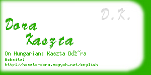 dora kaszta business card